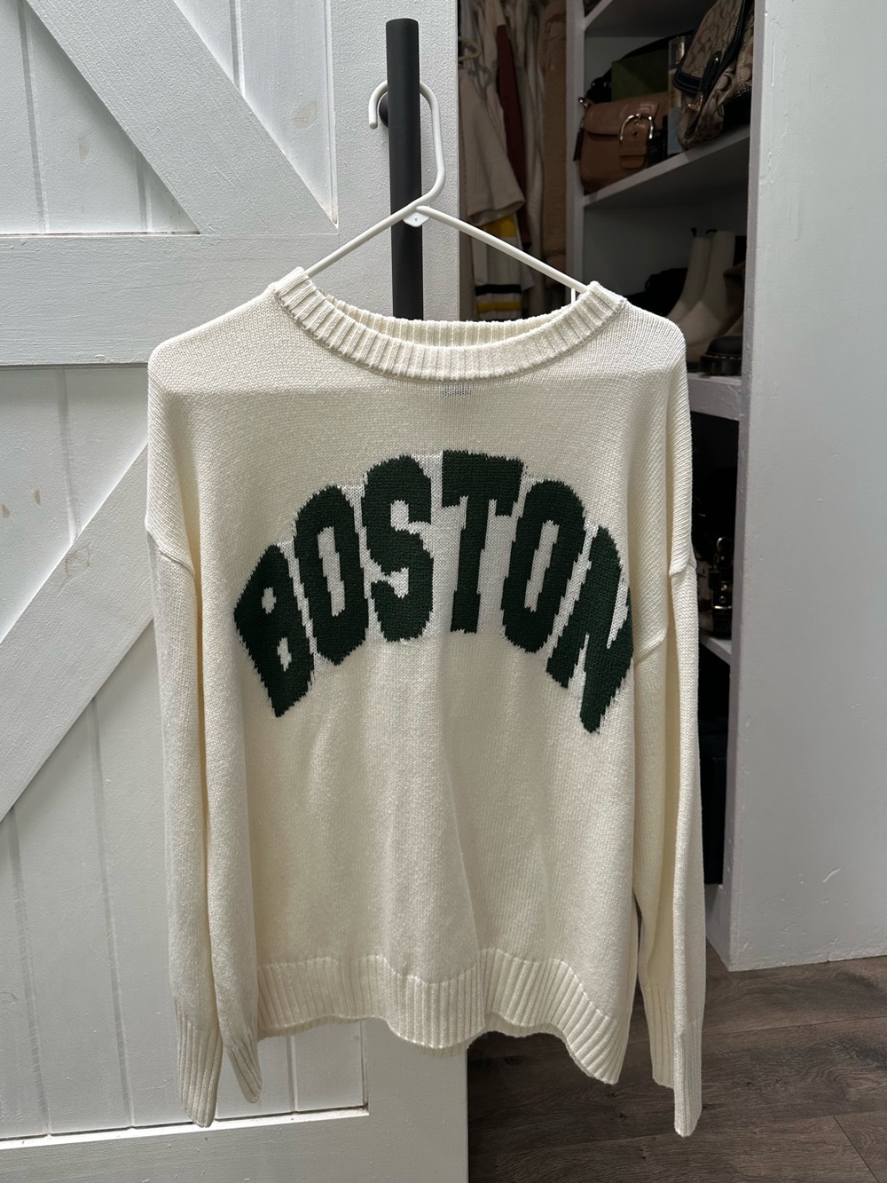 Cream 'Boston' Knit Sweater - Classic Crewneck Pullover